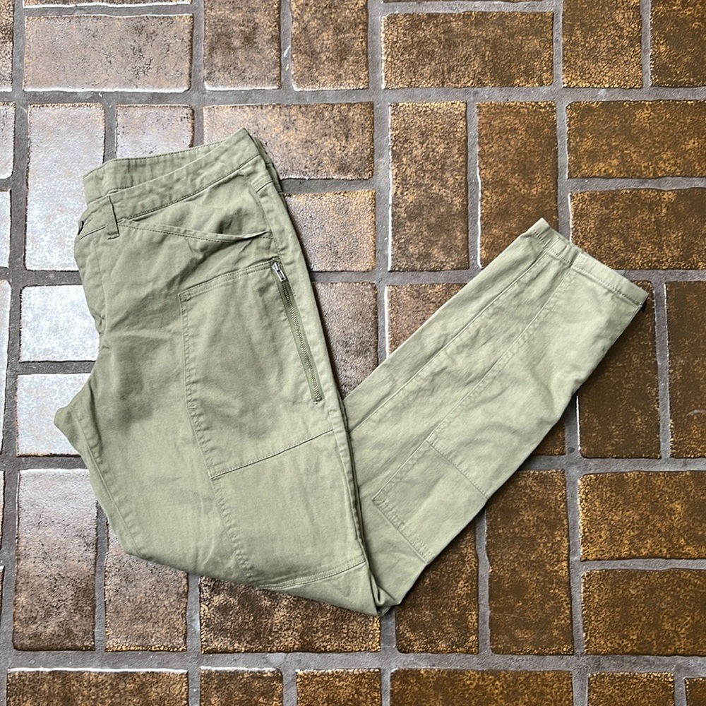Sundance Olive Green Ankle Zip Cotton Cargo Pant